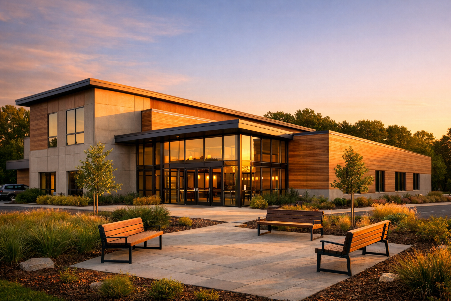 Modern church expansion building project